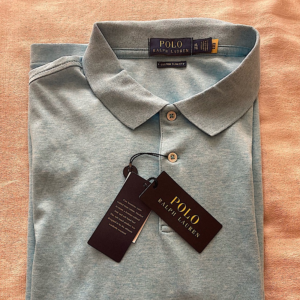 Polo Ralph Lauren's Slim Fit Short Sleeve Polo Shirt Teal/Blue XL NWT